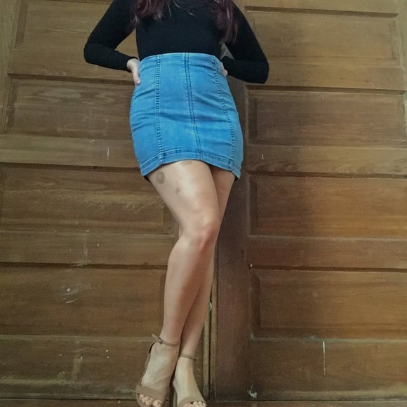 Free People Dresses & Skirts - Free People Jean Skirt, Barely Worn!